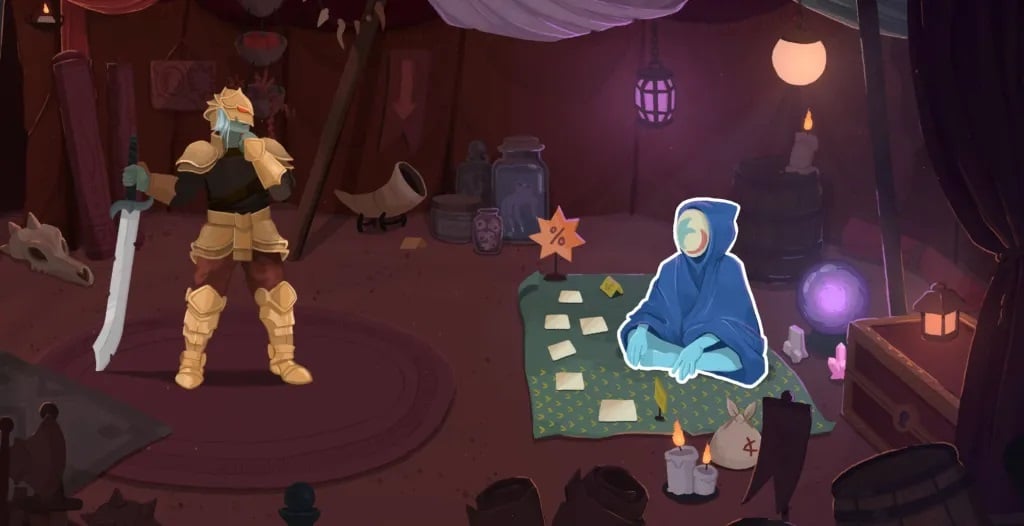 A merchant sells items.